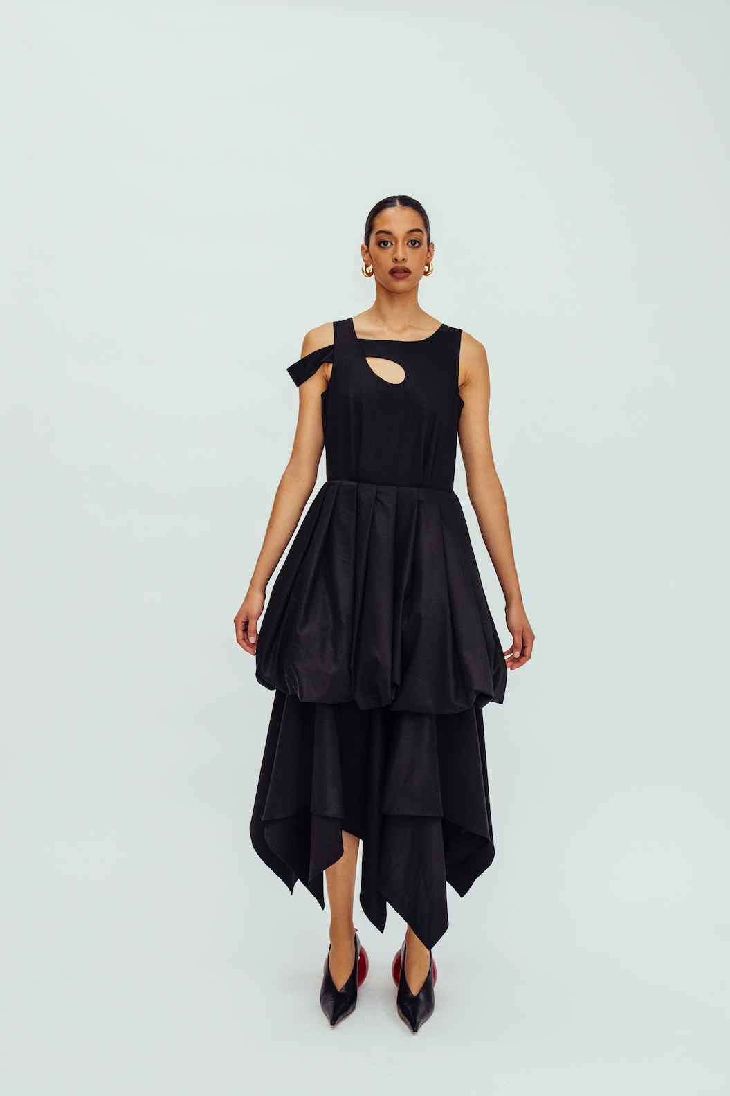 Double-skirt Dress in black