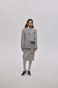 Half Folded Skirt in Light Grey