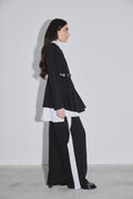 Deconstructed Tuxedo Trousers with White Straps