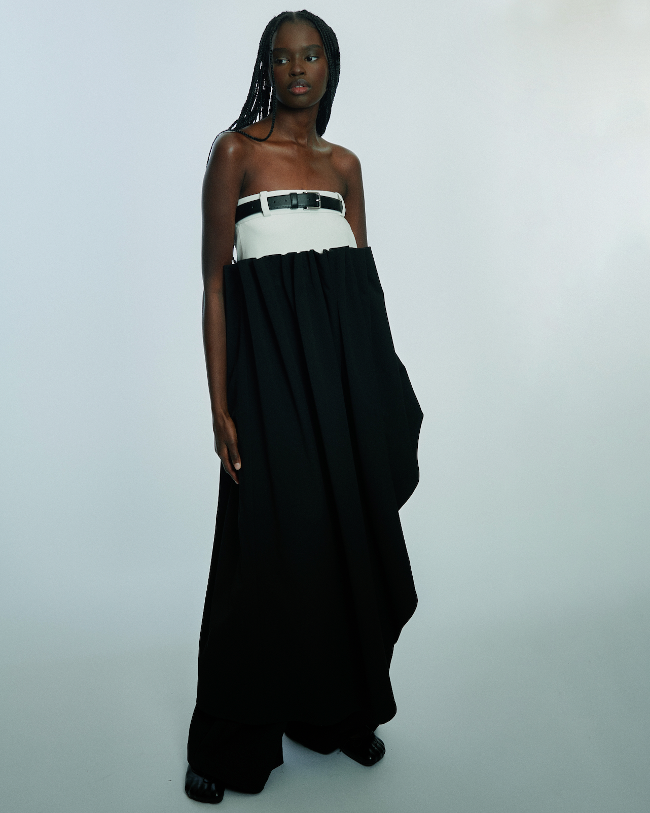 Strapless waistband asymmetrical dress