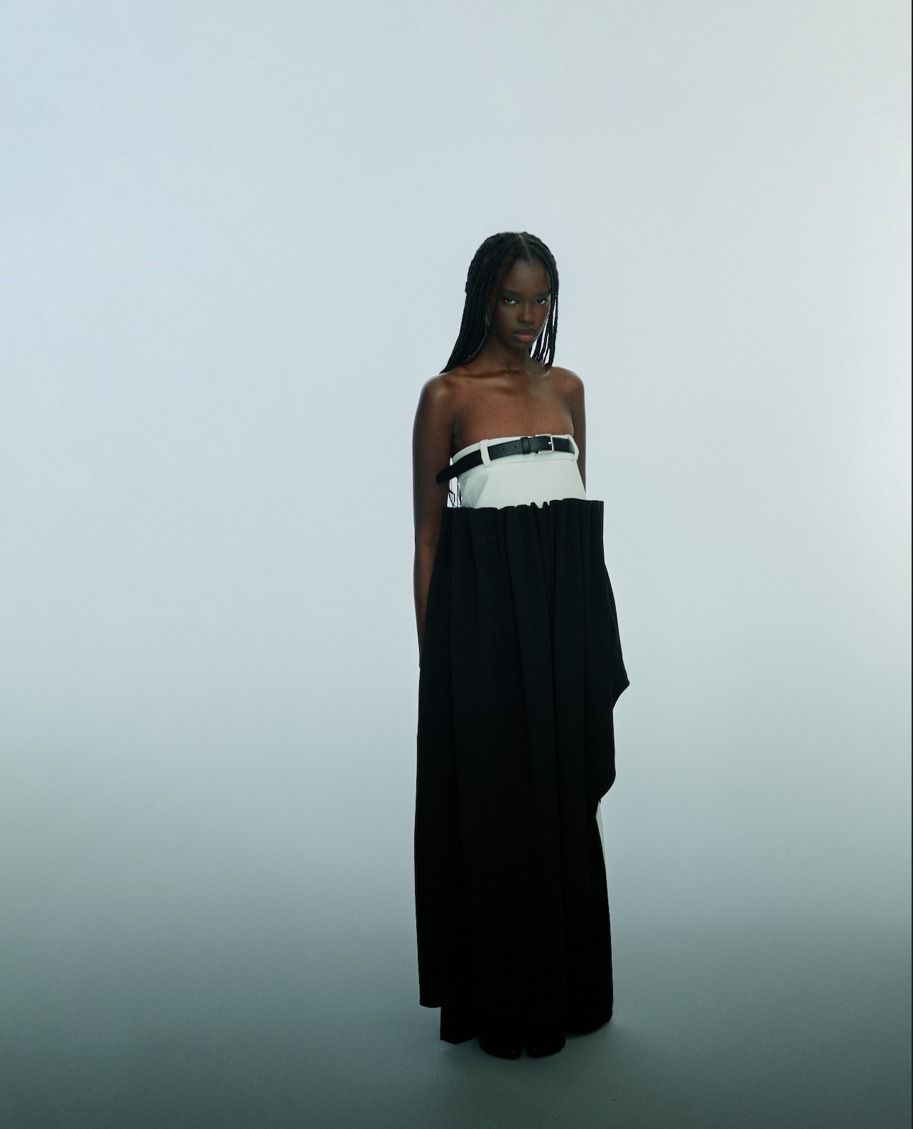 Strapless waistband asymmetrical dress