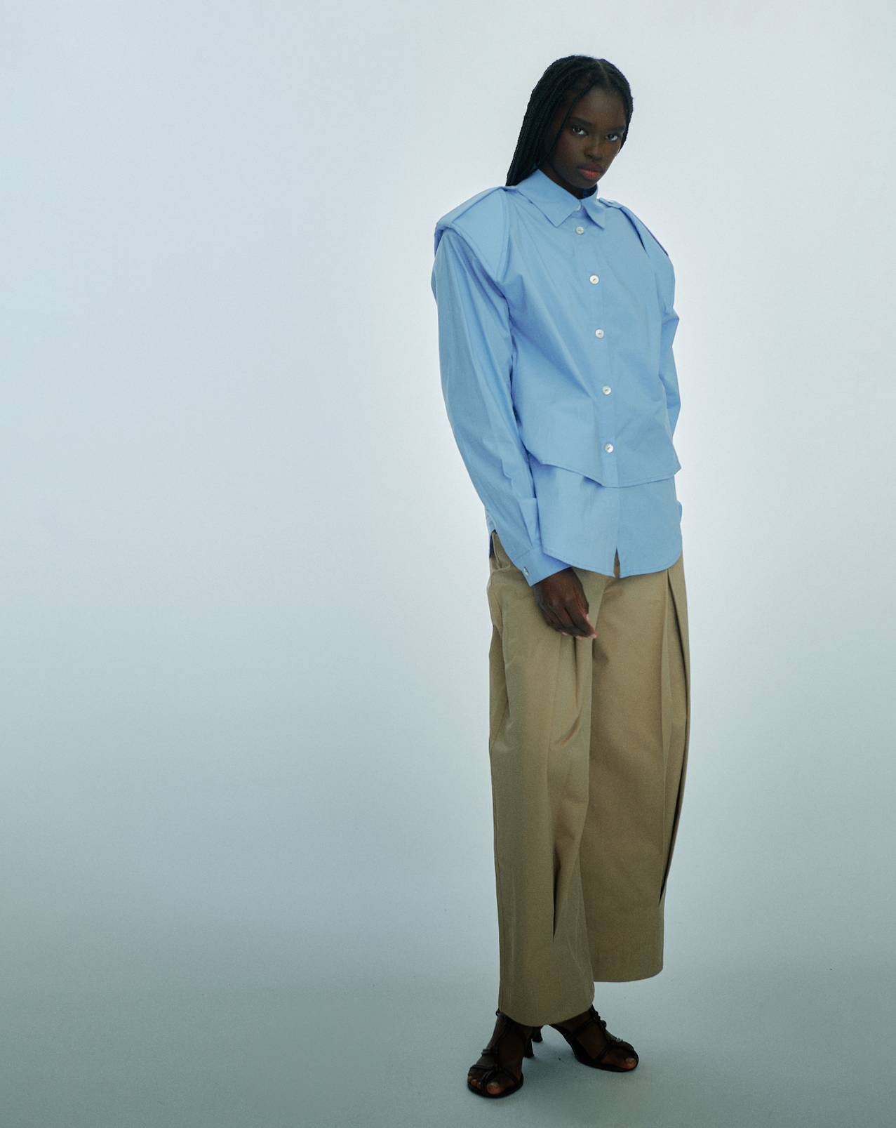 Twisted pleat pants Cotton/Poly