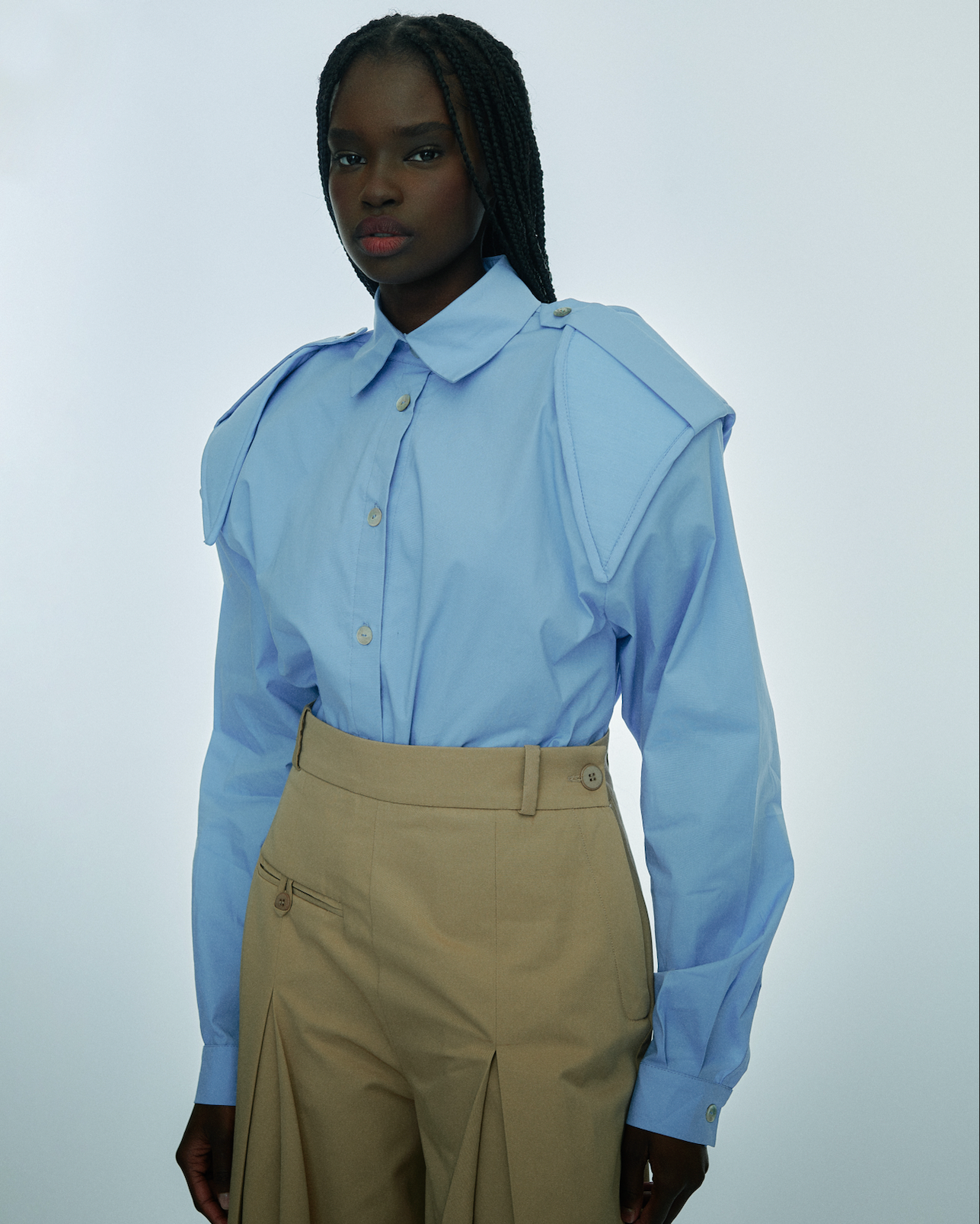 Padded shoulder shirt