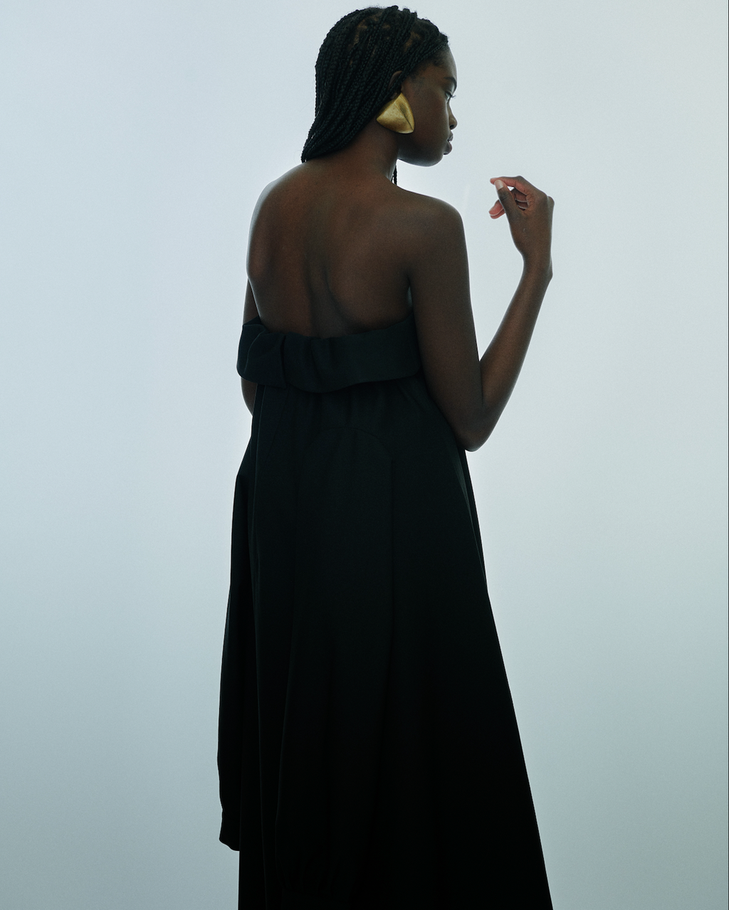 Strapless collar dress