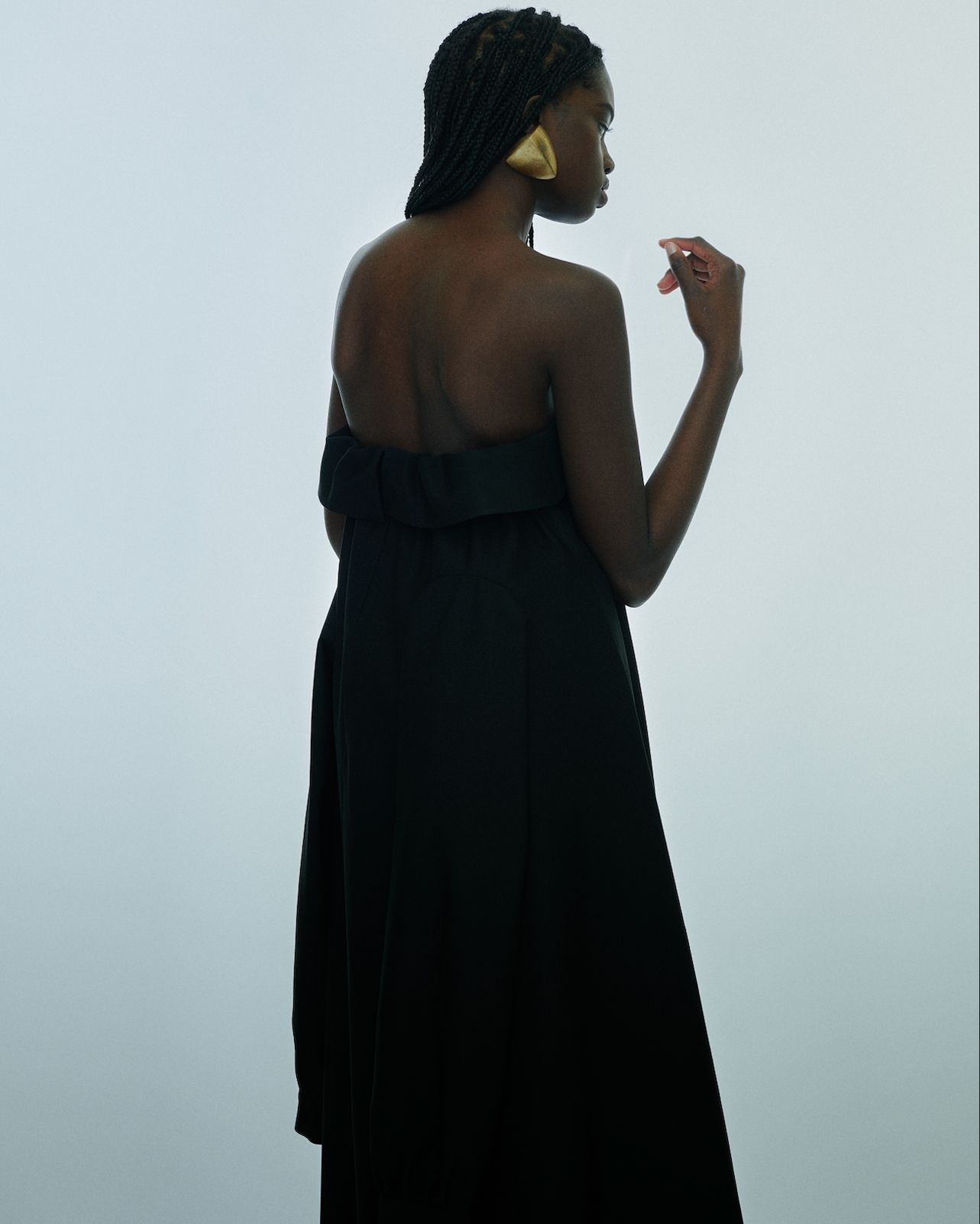 Strapless collar dress