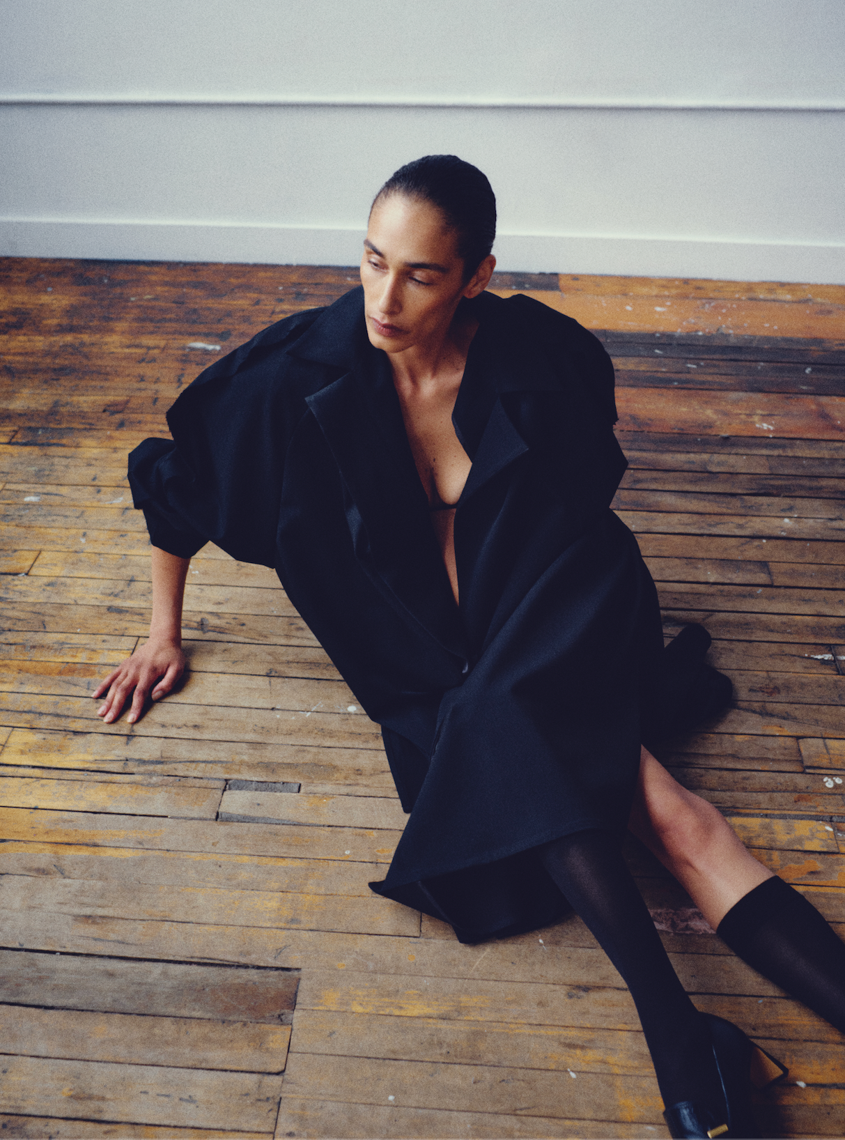 Satin-Layer Asymmetric Coat