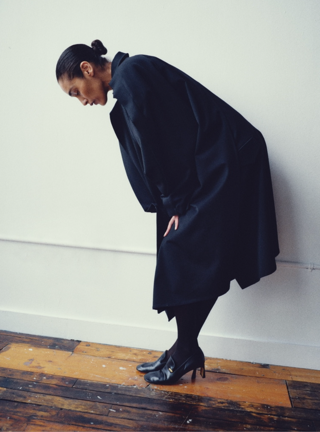 Satin-Layer Asymmetric Coat