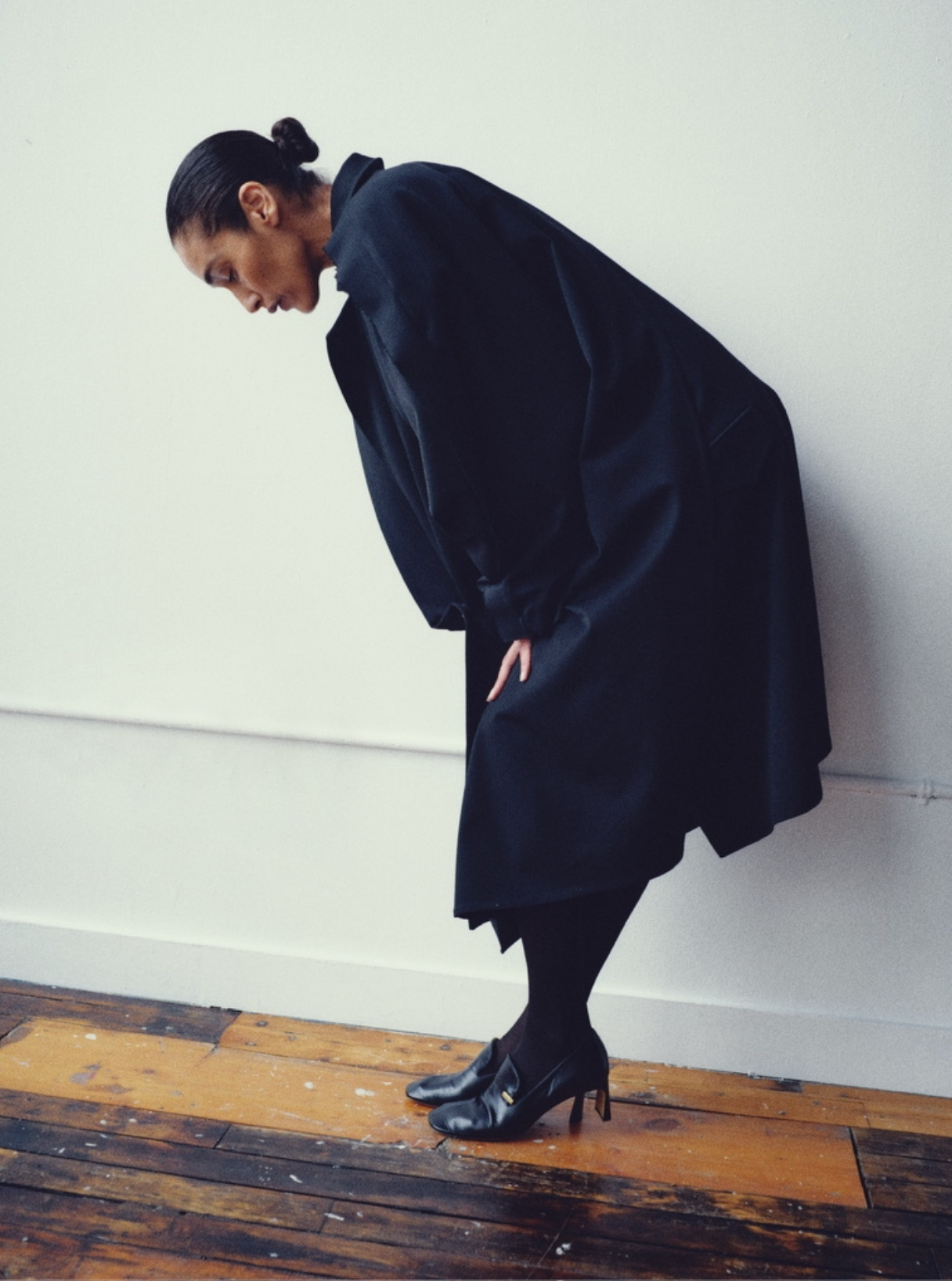 Satin-Layer Asymmetric Coat