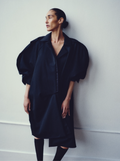 Satin-Layer Asymmetric Coat