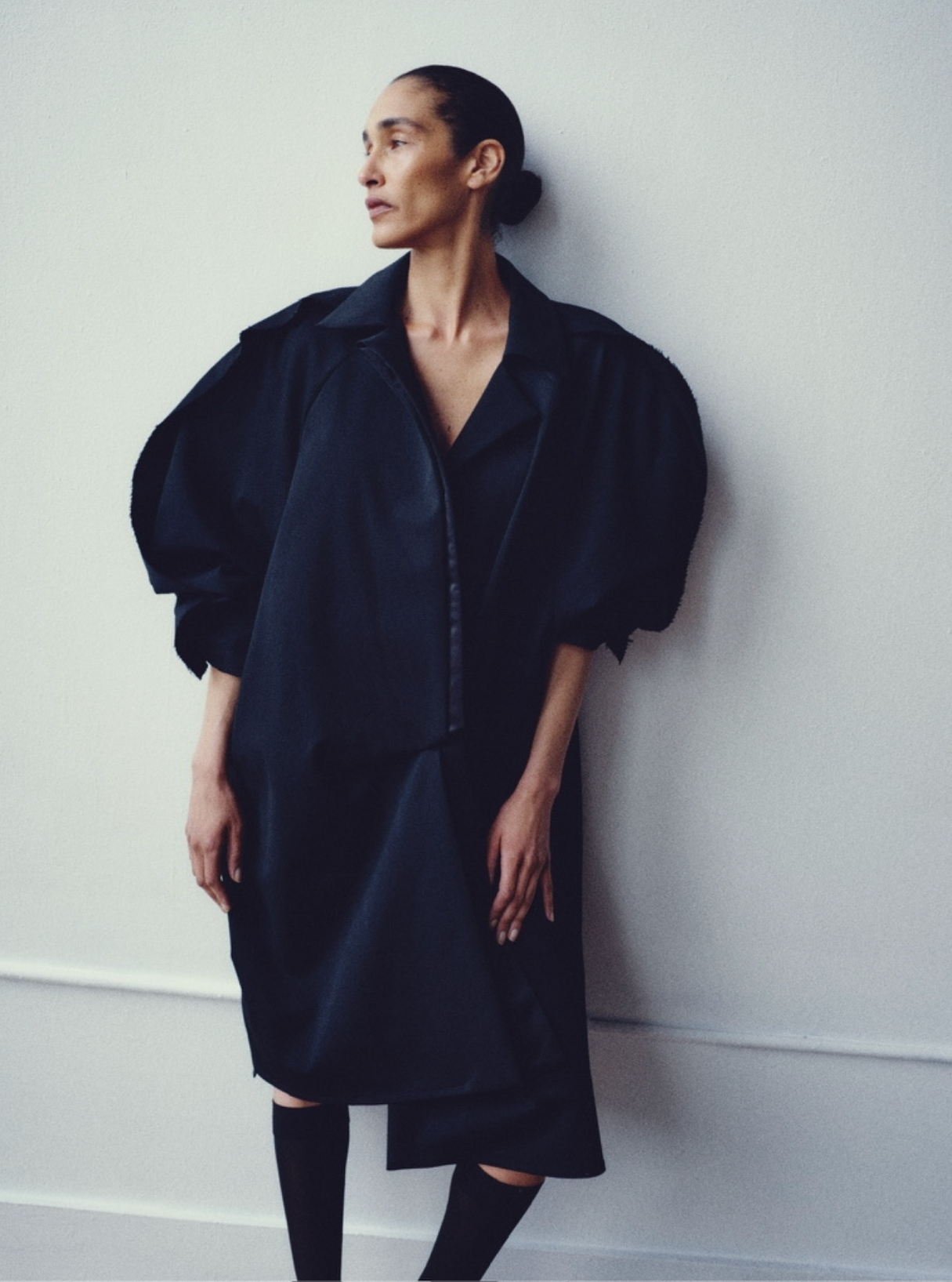 Satin-Layer Asymmetric Coat