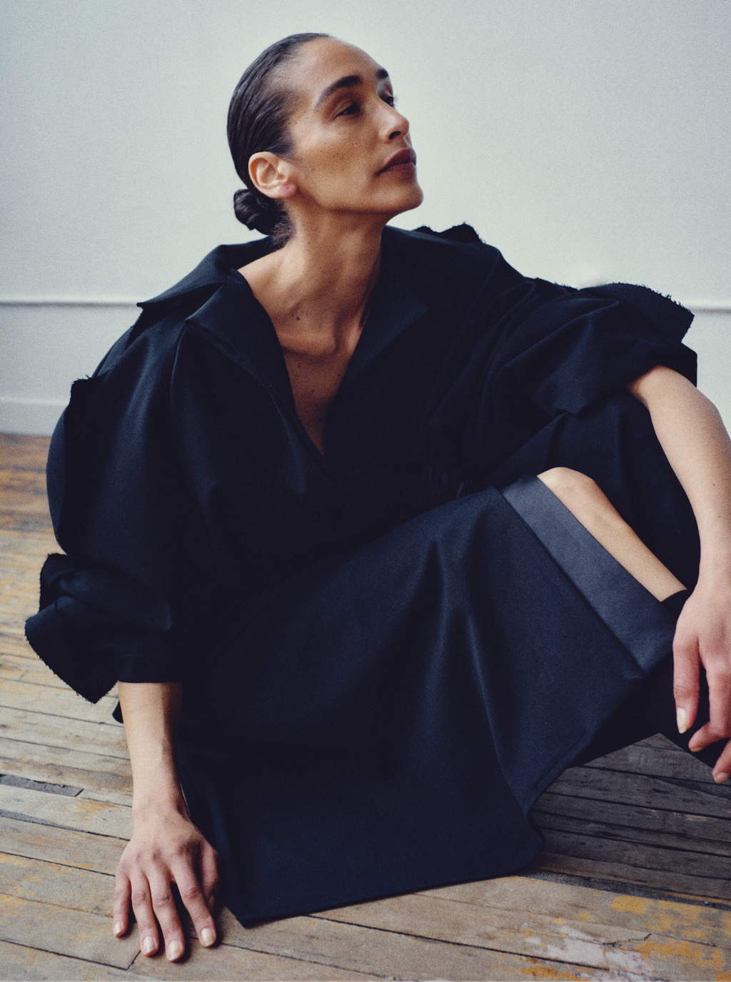Satin-Layer Asymmetric Coat