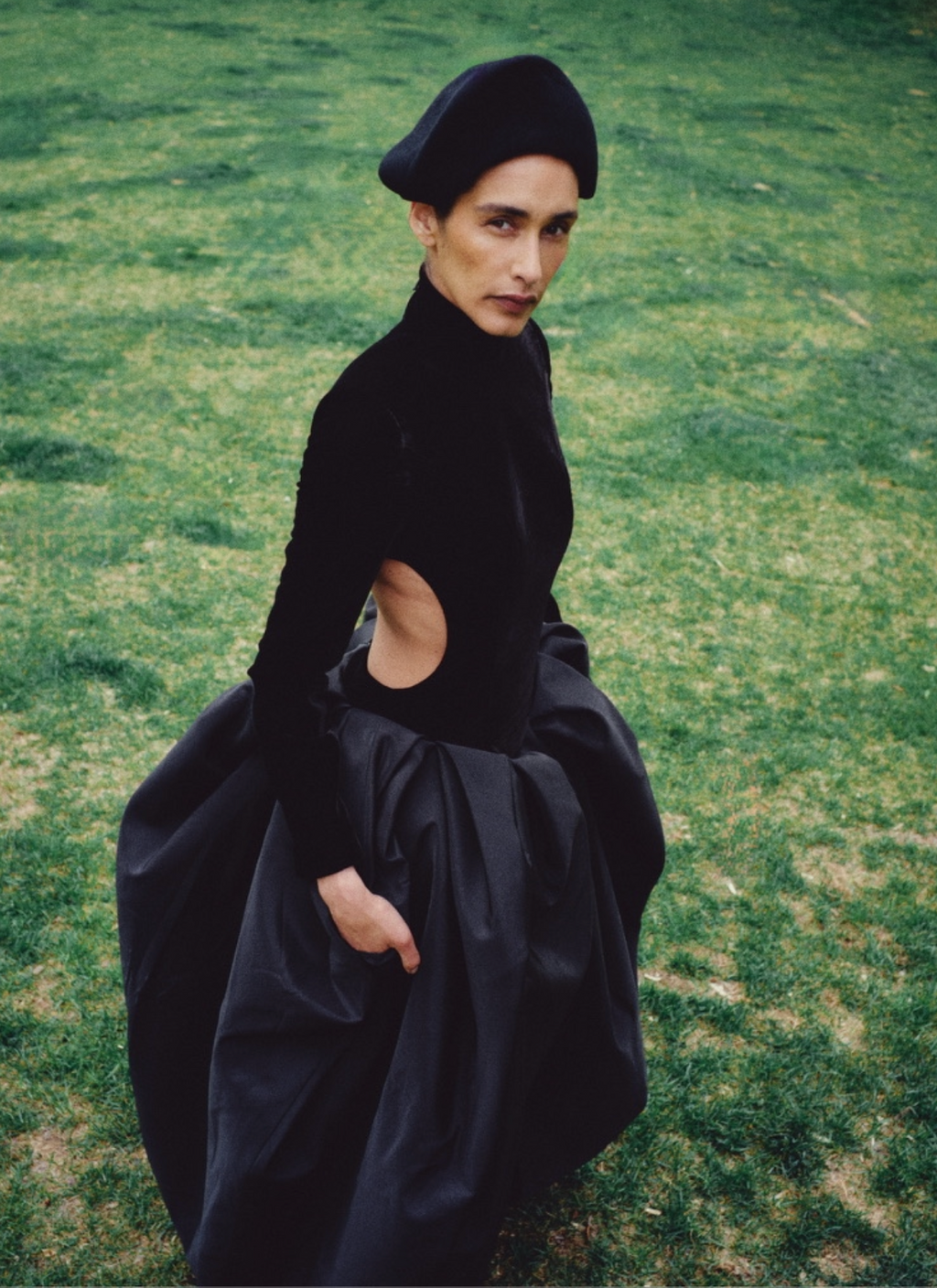 Long Sleeve Structured Dress in Velvet