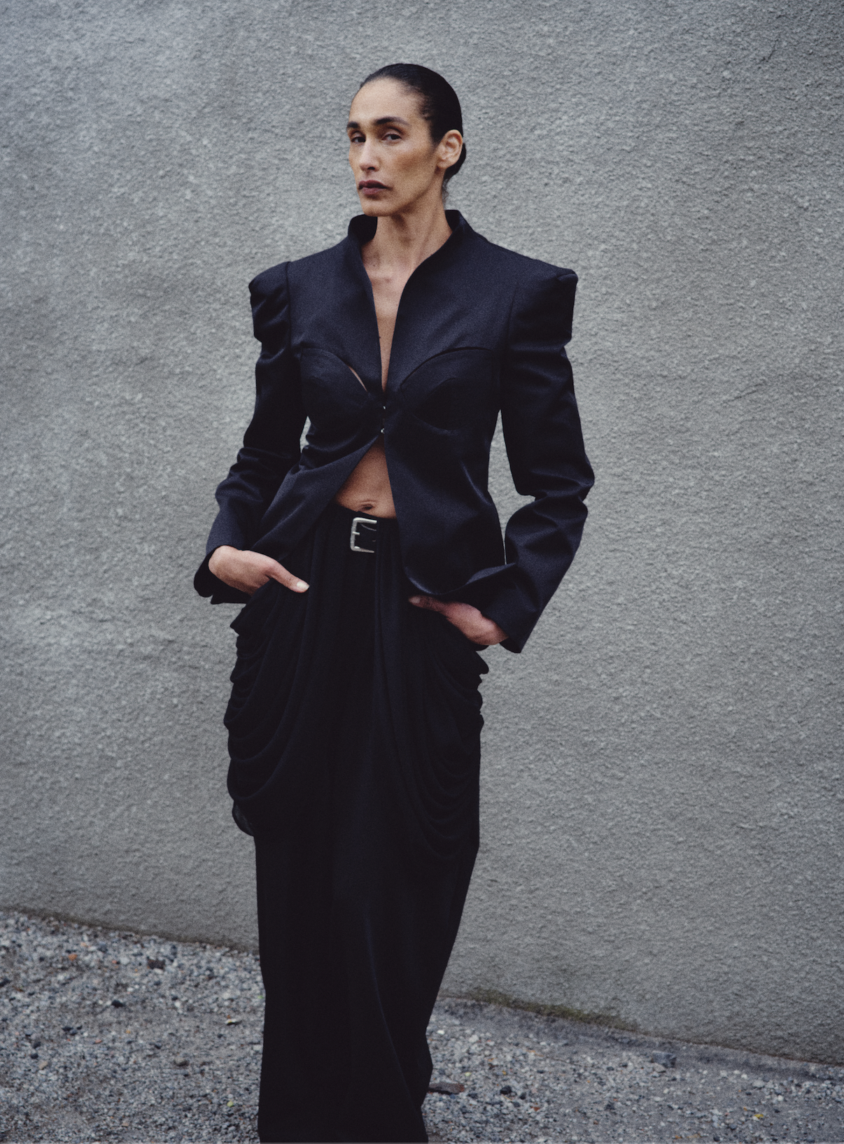 Oversized Shoulder Corset Blazer