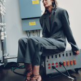 Grey Deconstructed Tuxedo Pants