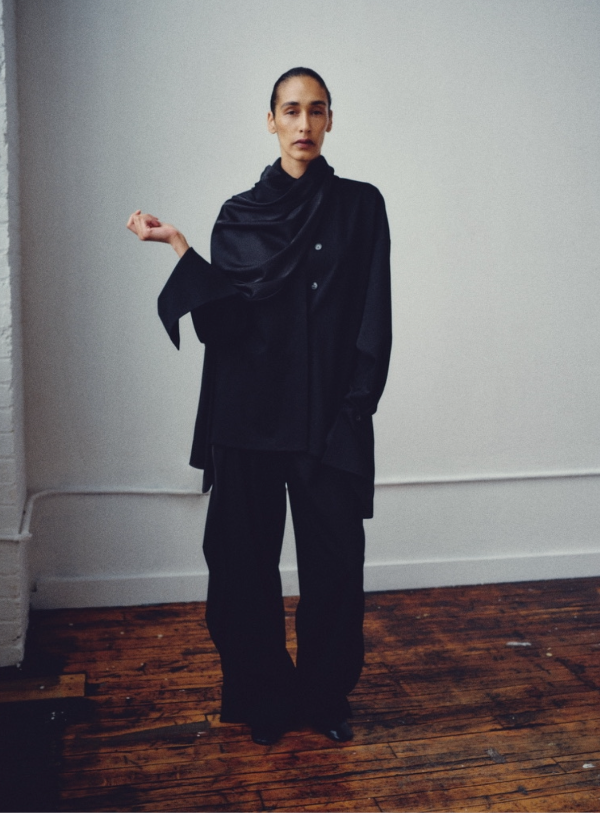 Satin Deconstructed Tuxedo Pants