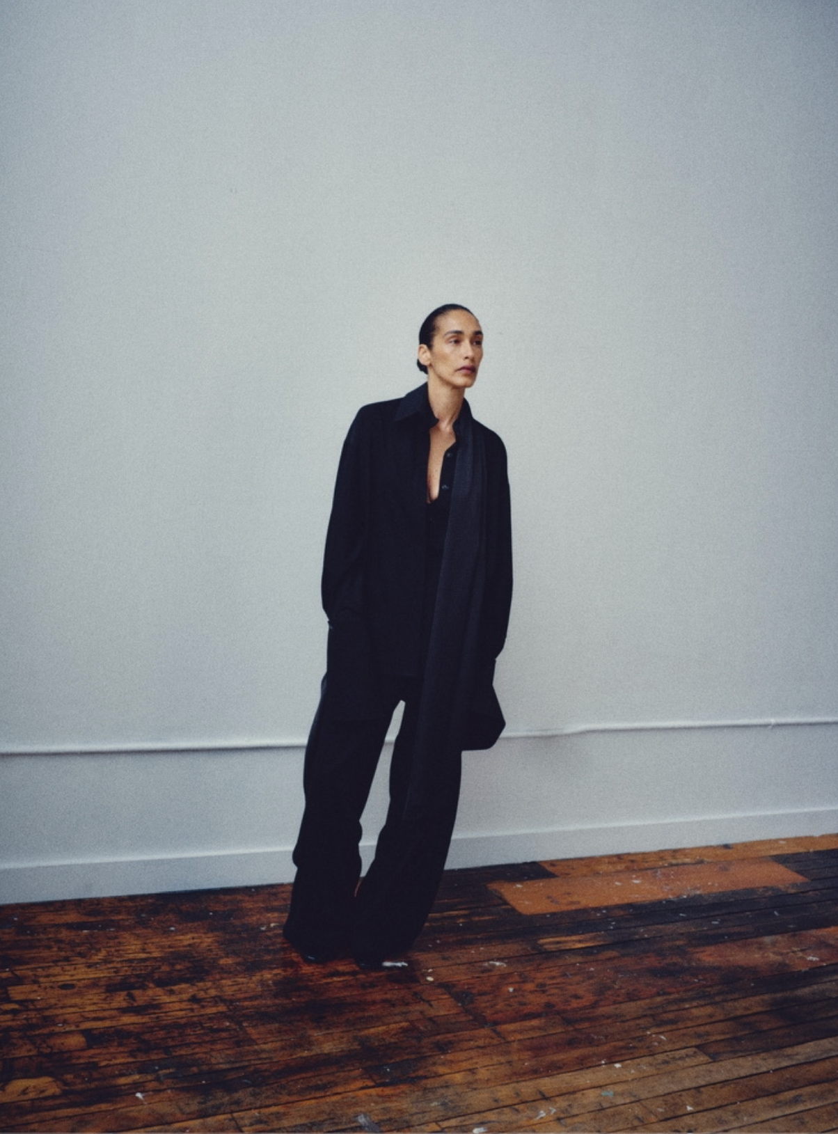 Satin Deconstructed Tuxedo Pants