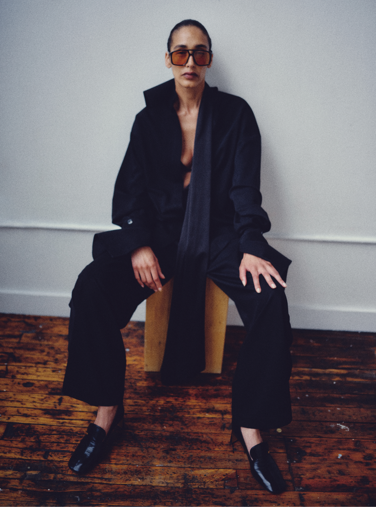 Satin Deconstructed Tuxedo Pants