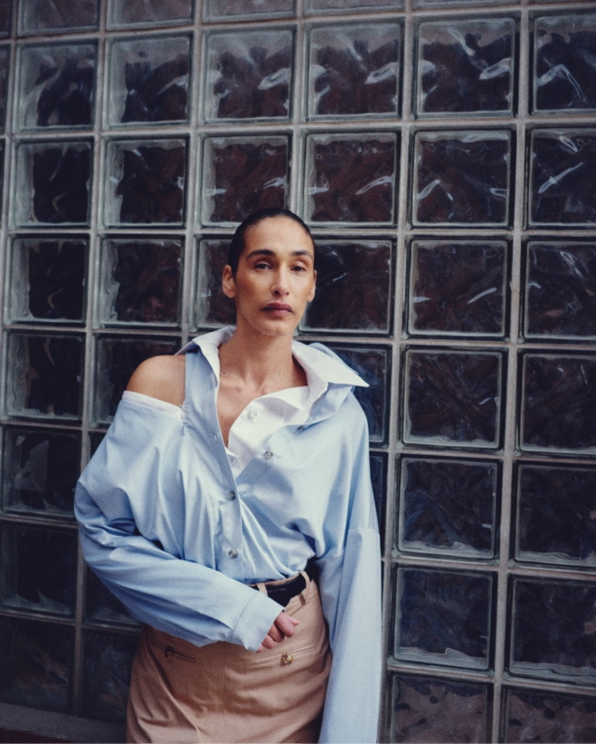 Half Folded Skirt in beige